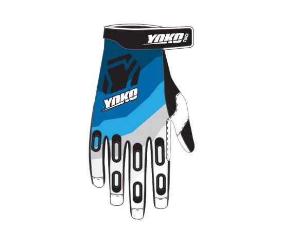 MX gloves YOKO TWO black/white/blue L (9) for KAWASAKI ZZR 1400