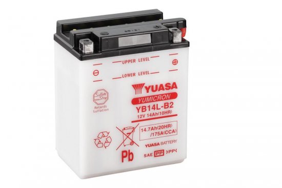 Yumicron battery with acid YUASA YB14L-B2