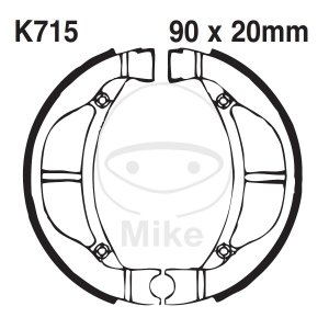 Brake shoe set EBC grooved includings springs