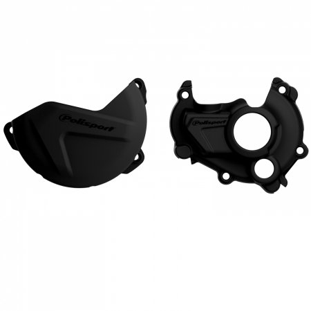 Clutch and ignition cover protector kit POLISPORT 90941 Black