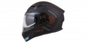 Full face helmet CASSIDA INTEGRAL 3.0 TURBOHEAD black matt/ orange/ blue (gulf style) XS