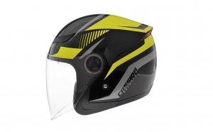 Jet helmet CASSIDA REFLEX black/ yellow fluo/ grey L