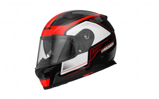 Full face helmet CASSIDA APEX FUSION black/ white/ red fluo XS for KTM EXC-F 520 Racing