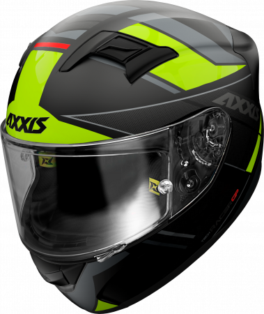 FULL FACE helmet AXXIS GP RACER SV FIBER tech matt fluor yellow M for YAMAHA FZ6 (Fazer)/ABS