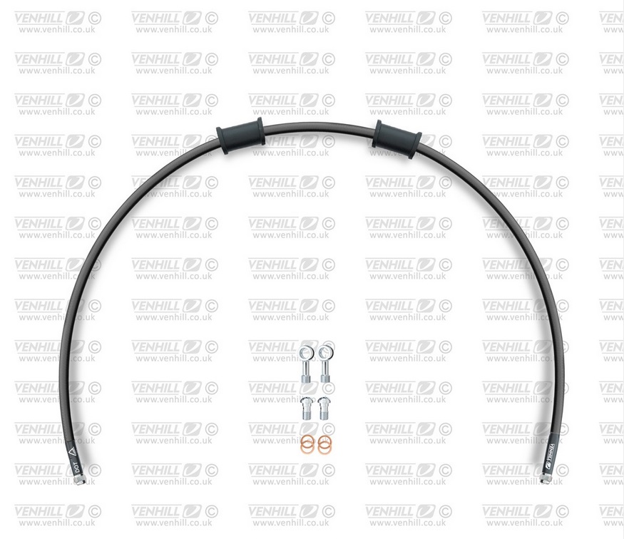 Rear brake hose kit Venhill APR-0001R-BK POWERHOSEPLUS (1 hose in kit) Black hoses, chromed fittings