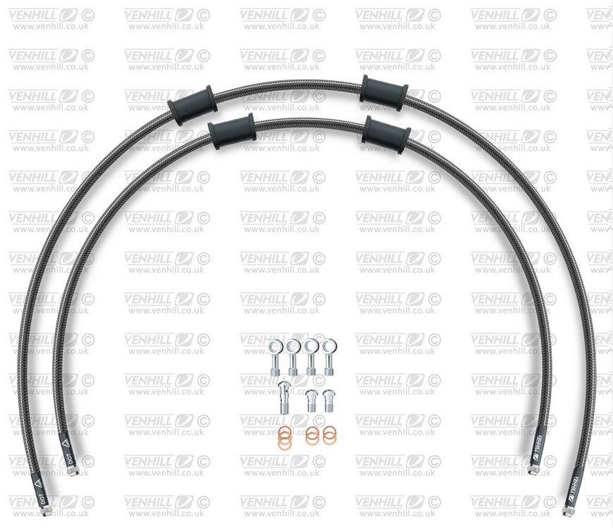 CROSSOVER Front brake hose kit Venhill HON-10016F-CB POWERHOSEPLUS (2 hoses in kit) Carbon hoses, chromed fittings