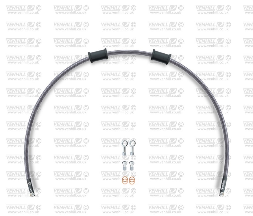 Rear brake hose kit Venhill APR-10002R-CB POWERHOSEPLUS (1 hose in kit) Carbon hoses, chromed fittings
