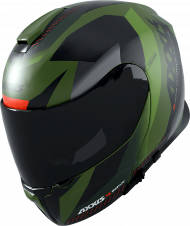 FLIP UP helmet AXXIS GECKO SV ABS shield f6 matt green XS for KTM EXC-F 500