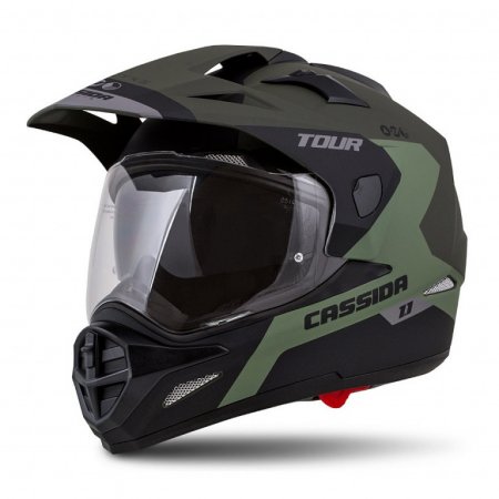 Touring helmet CASSIDA TOUR 1.1 SPECTRE army green/ grey/ black XS for YAMAHA YZ 400 F