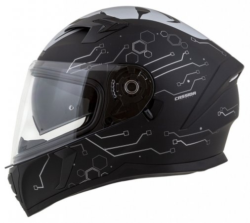 Full face helmet CASSIDA INTEGRAL 3.0 HACK matt black /silver L for KTM EXC-F 520 Racing