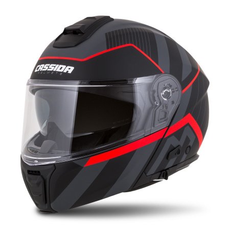 Full face helmet CASSIDA Modulo 2.0 Profile matt black/ grey/ red S for YAMAHA YZ 450 F