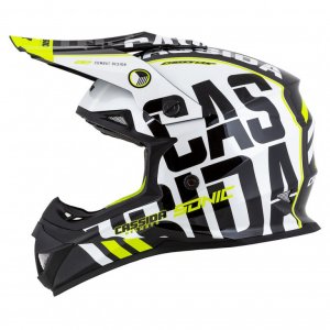 Motocross Helmet CASSIDA CROSS CUP SONIC black /white /fluo yellow 2XL