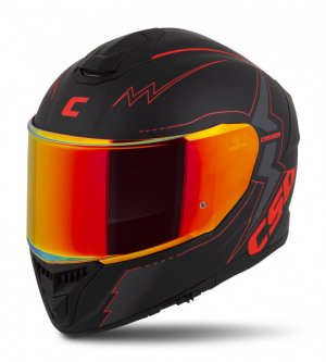 Full face helmet CASSIDA Integral GT 2.1 Flash matt black/ metallic red/ dark grey 2XL