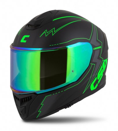 Full face helmet CASSIDA Integral GT 2.1 Flash matt black/ fluo green/ dark grey L