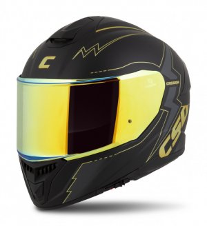 Full face helmet CASSIDA Integral GT 2.1 Flash matt black/ metallic gold/ dark grey 2XL