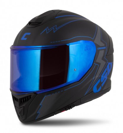 Full face helmet CASSIDA Integral GT 2.1 Flash matt black/ metallic blue/ dark grey L