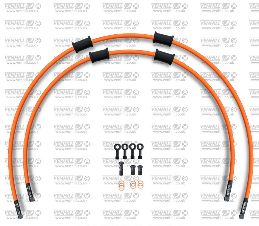 CROSSOVER Front brake hose kit Venhill HON-10016FB-OR POWERHOSEPLUS (2 hoses in kit) Orange hoses, black fittings