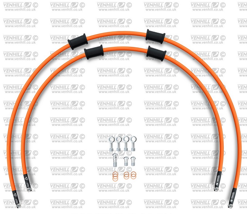 CROSSOVER Front brake hose kit Venhill HON-10016F-OR POWERHOSEPLUS (2 hoses in kit) Orange hoses, chromed fittings