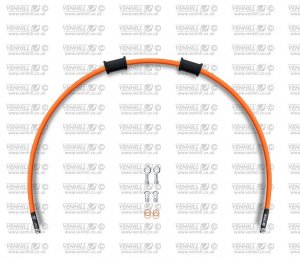Rear brake hose kit Venhill APR-0001R-OR POWERHOSEPLUS (1 hose in kit) Orange hoses, chromed fittings