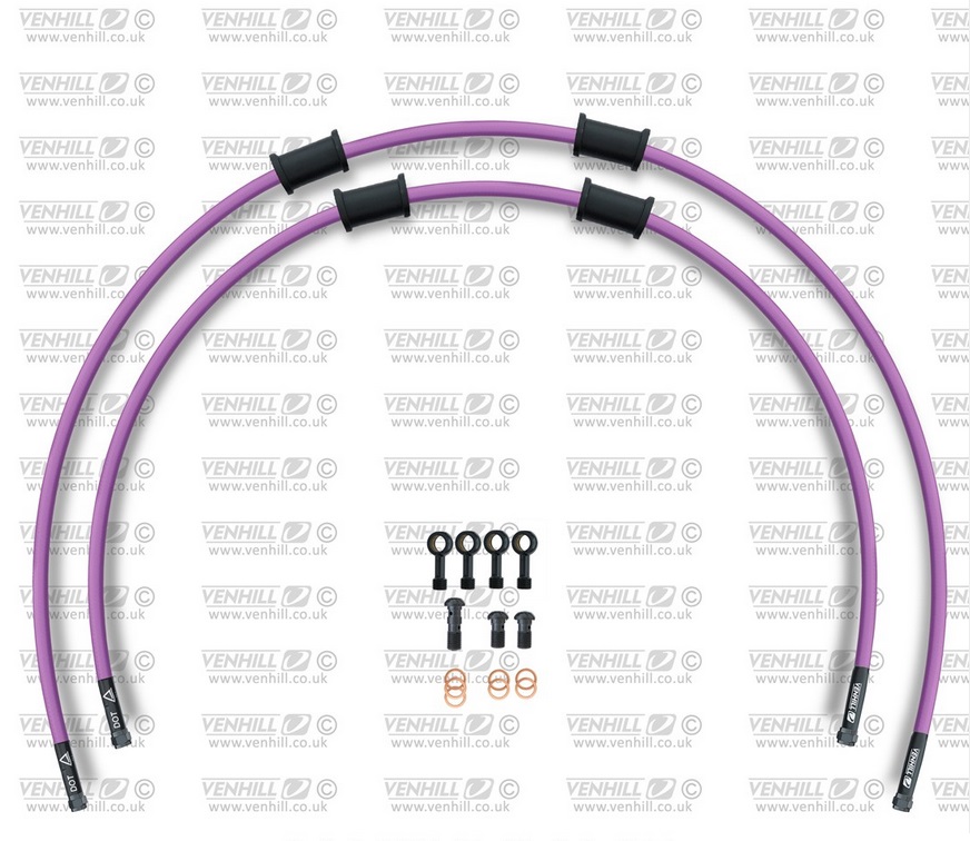 CROSSOVER Front brake hose kit Venhill HON-10016FB-PU POWERHOSEPLUS (2 hoses in kit) Purple hoses, black fittings