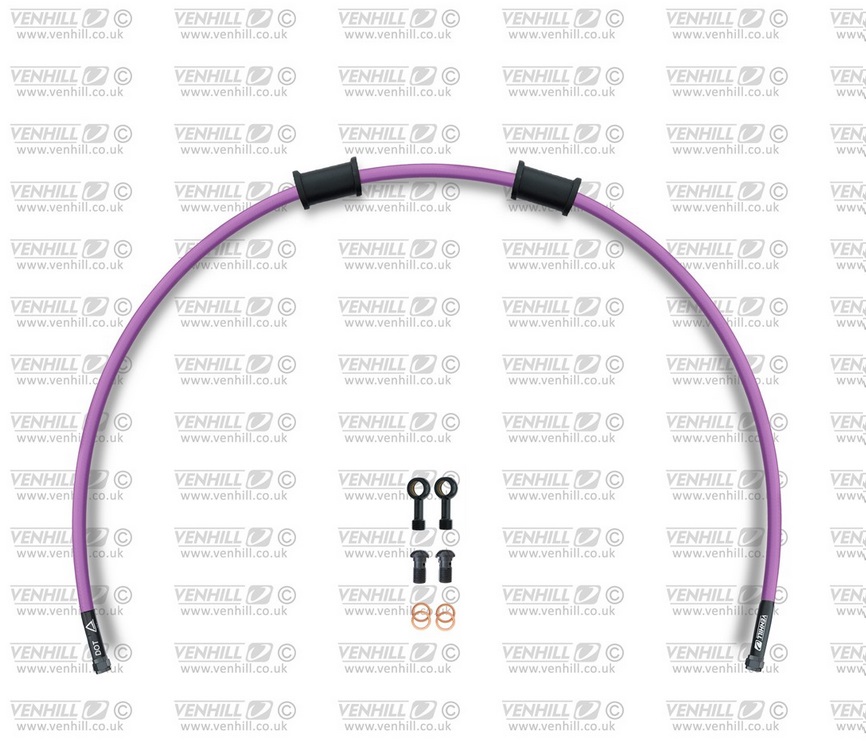 Rear brake hose kit Venhill APR-0001RB-PU POWERHOSEPLUS (1 hose in kit) Purple hoses, black fittings