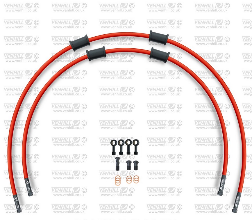 CROSSOVER Front brake hose kit Venhill HON-10016FB-RD POWERHOSEPLUS (2 hoses in kit) Red hoses, black fittings