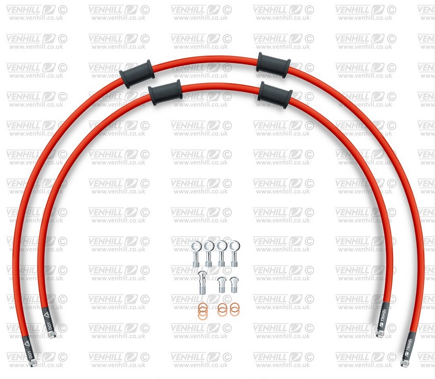 CROSSOVER Front brake hose kit Venhill HON-10016F-RD POWERHOSEPLUS (2 hoses in kit) Red hoses, chromed fittings