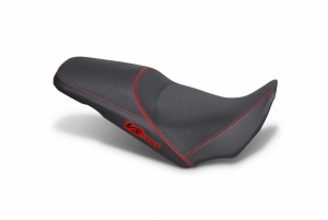 Comfort seat SHAD heated black, red seams