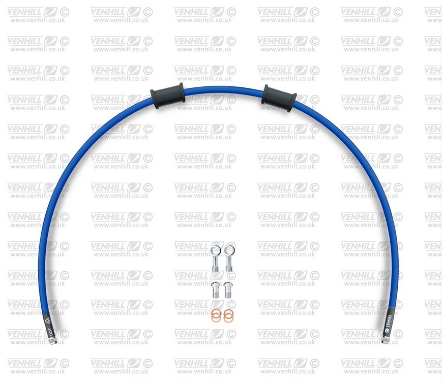 Rear brake hose kit Venhill APR-10002R-SB POWERHOSEPLUS (1 hose in kit) Solid blue hoses, chromed fittings