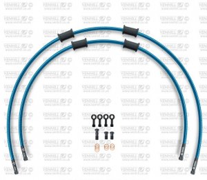 CROSSOVER Front brake hose kit Venhill HON-10016FB-TB POWERHOSEPLUS (2 hoses in kit) Translucent blue hoses, black fittings