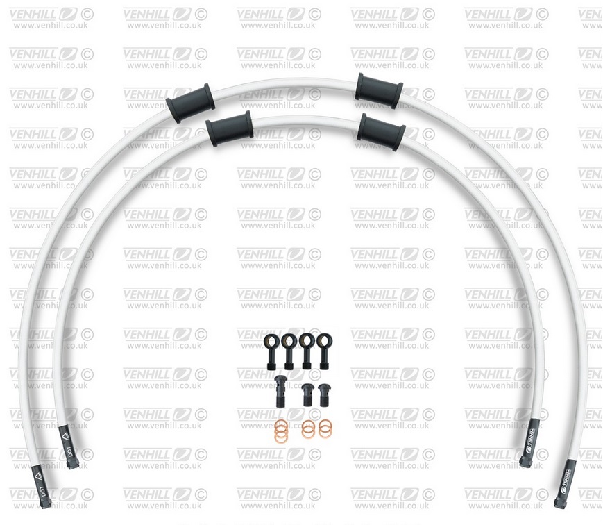 CROSSOVER Front brake hose kit Venhill HON-10016FB-WT POWERHOSEPLUS (2 hoses in kit) White hoses, black fittings